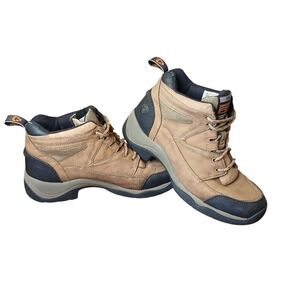 Ariat Ankle Hiking Winter Boots Womens Sz 7.5B Brown Suede Leather Upper #1374